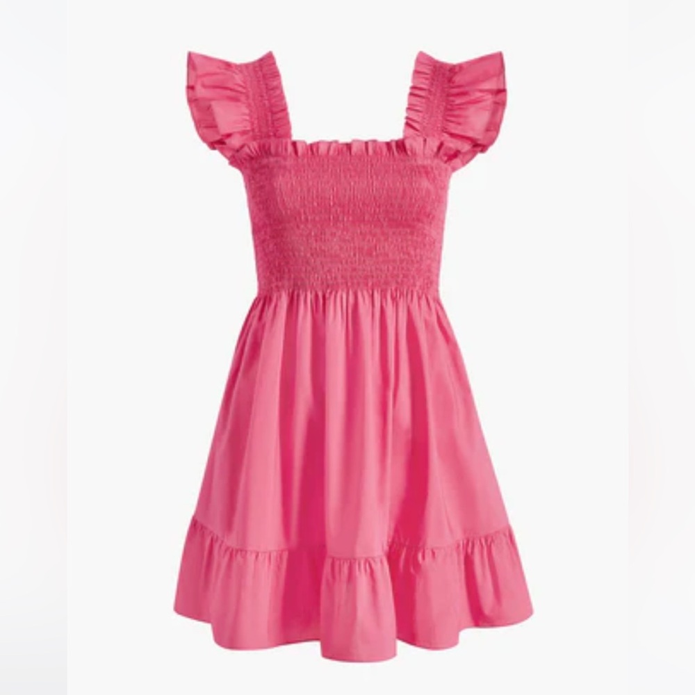 Hill house Home Elizabeth nap dress, size small, lipstick pink cotton